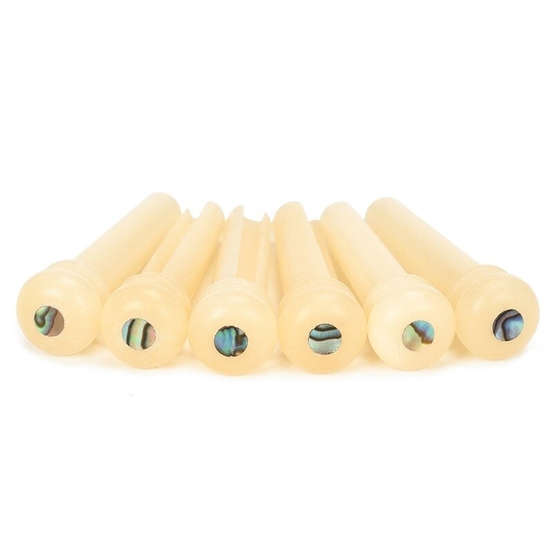 60x Guitar Pin String Peg Unbleached Bone Bridge Abalone shell Luthier H01