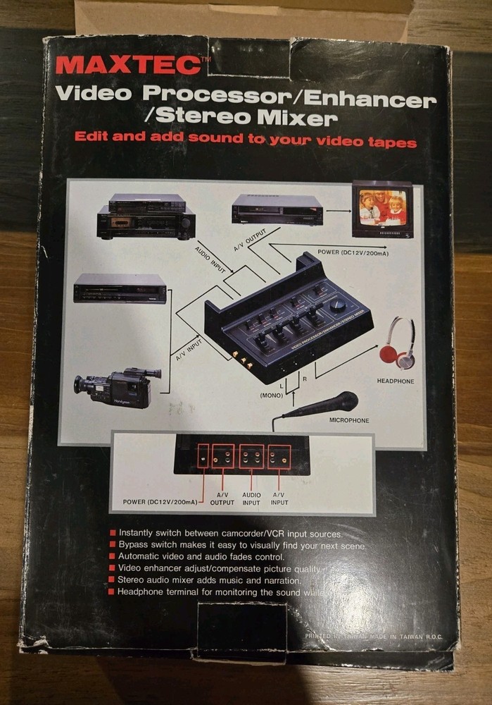 Maxtec Video Processor Enhancer Stereo Mixer Audio Vintage