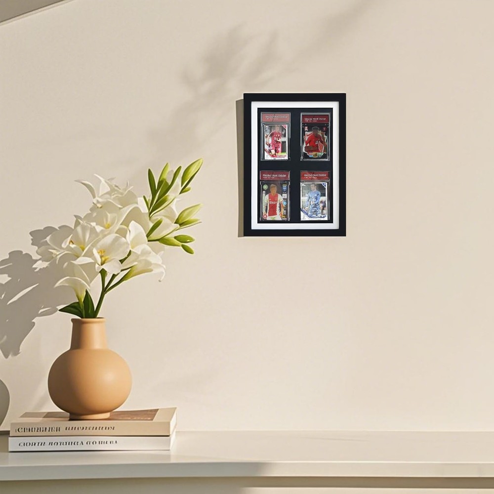 Trading Card Display Frame, PSA Graded Card Display Frame, 4 Grids Baseball C...
