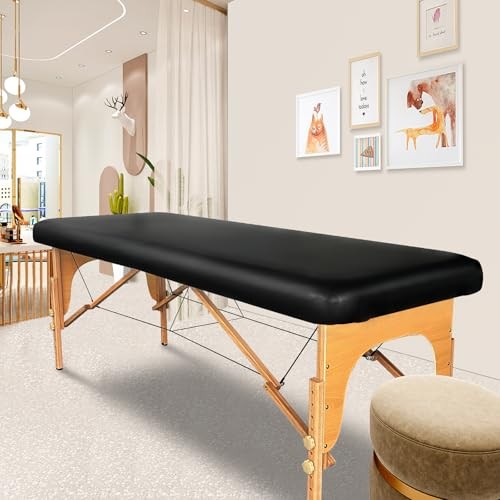 PU Leather Massage Table Cover Waterproof Massage 70" x 30" (Rectangular) Black
