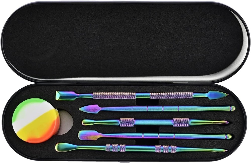 6-Piece Wax Carving Tool Set - Double-Sided Tools & Silicone Storage Jar