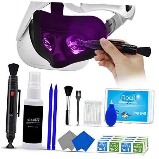 VR Headset Cleaning Kit, VR Lens Cleaner, Cleaner Kit for Meta Oculus black