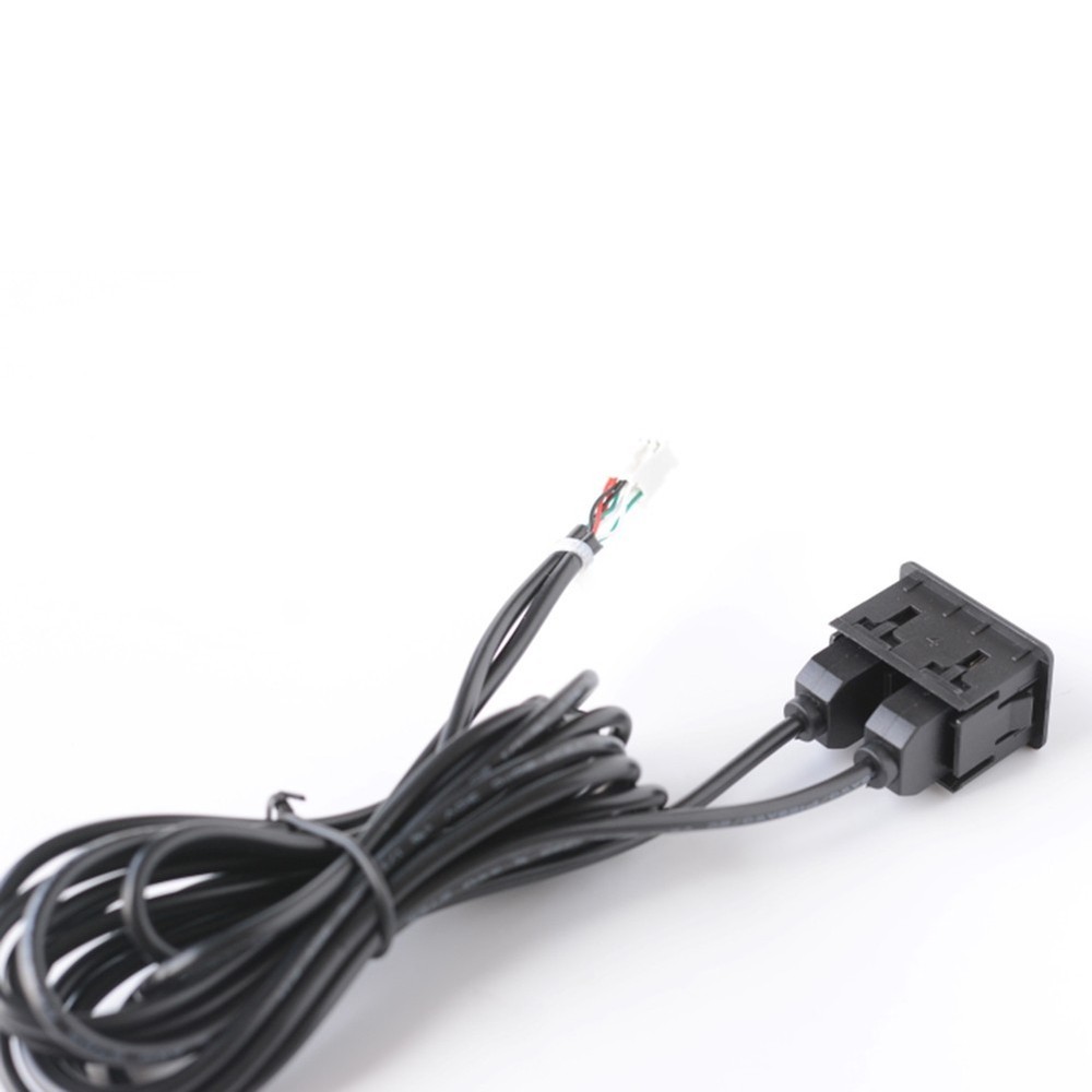 Car Navigation 6 Pin to USB Panel Dual USB Port with Audio Input Cable