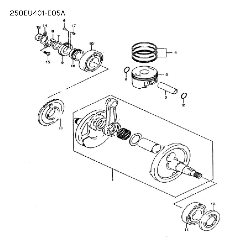 Mutt Mongrel 250 EU4 2017 - 2020 M5*10 Bolt for Crankshaft ref no.15