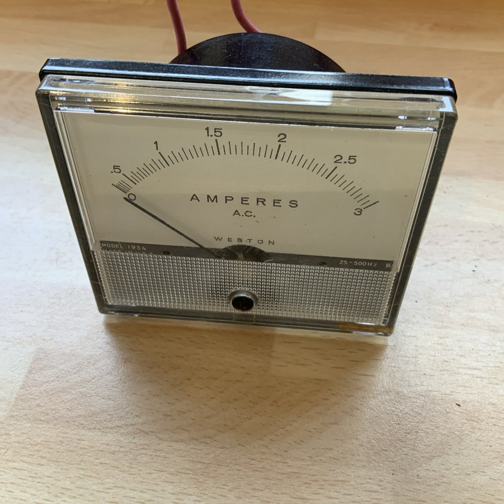 vintage panel meter, ammeter, Weston, 3 Amps AC