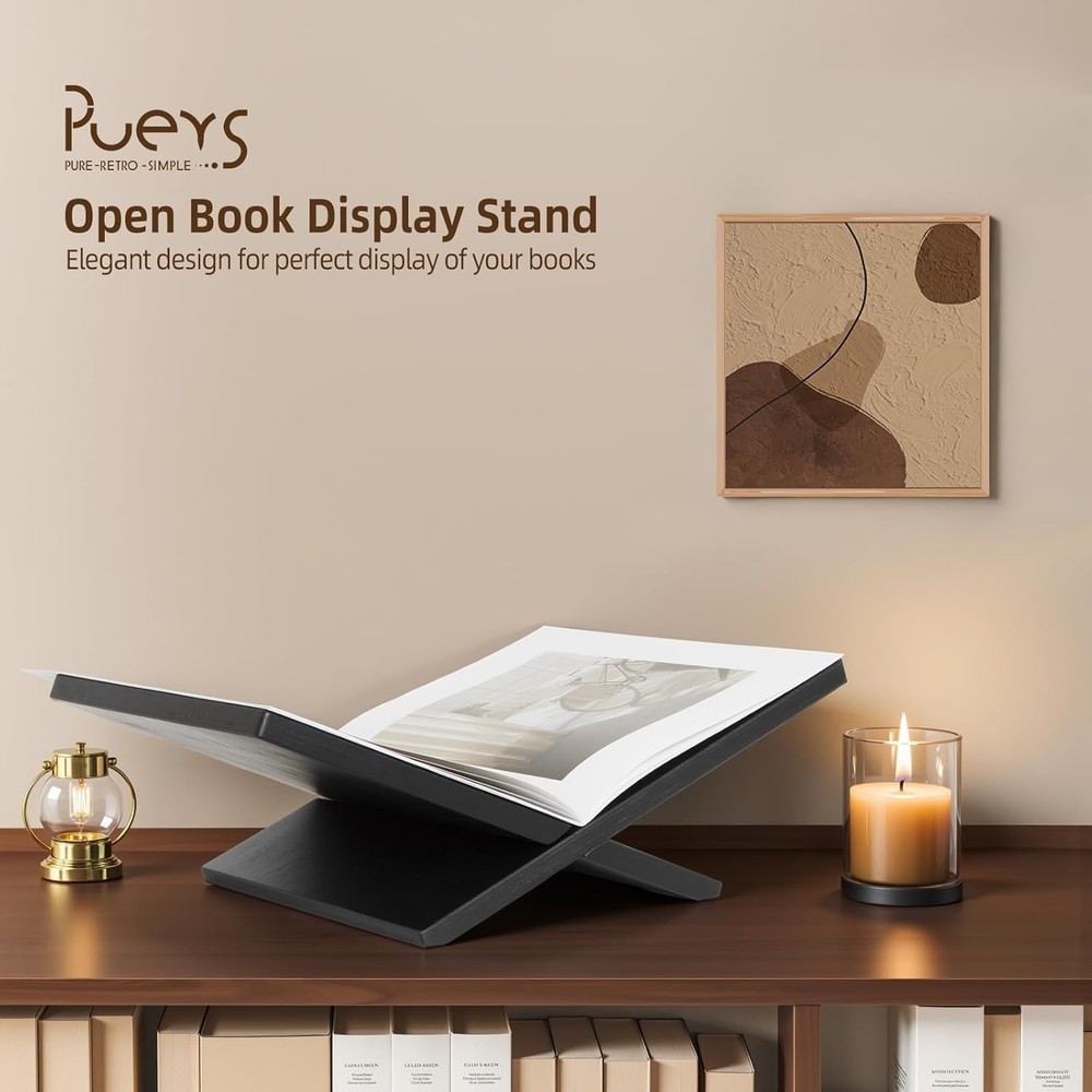 Open Display Stand, Solid Wood Book Holder Large Book Display Holder, Open
