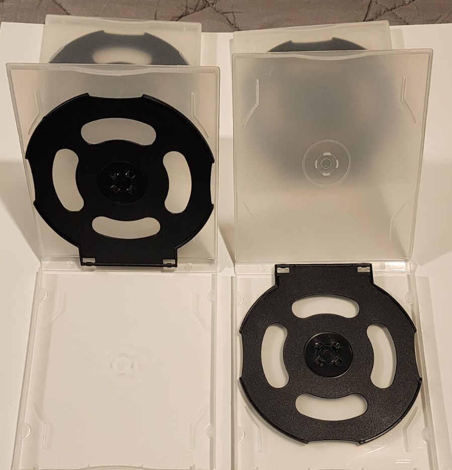 4 - Quality CD/CD-ROM/DVD/ GAME Disc - Clear Plastic Cases - 4 Disc Holder - New