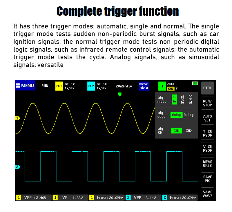 FNIRSI Mini 7" Touch Panel Digital Tablet Oscilloscope 2CH 100MHz Bandwidth 1GS