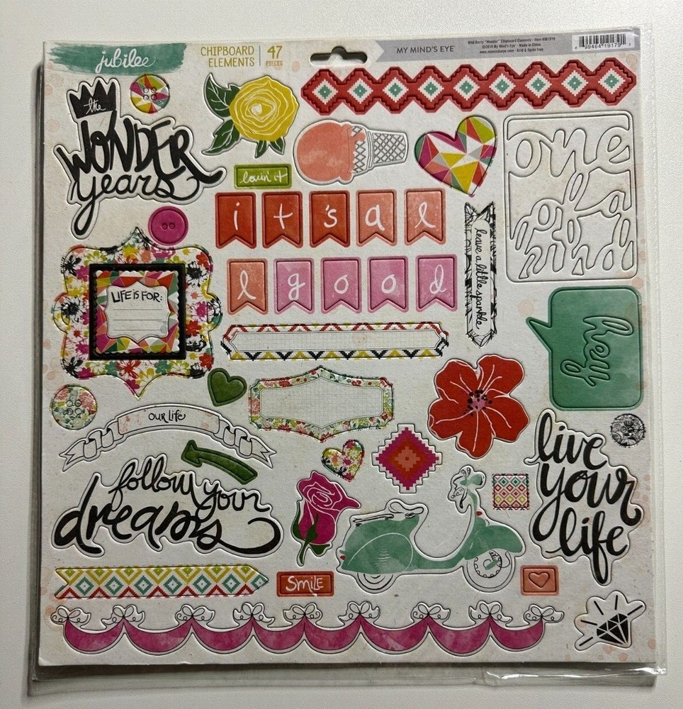 My Mind's Eye 12 x 12 Chipboard Elements-Variations Available-You Choose