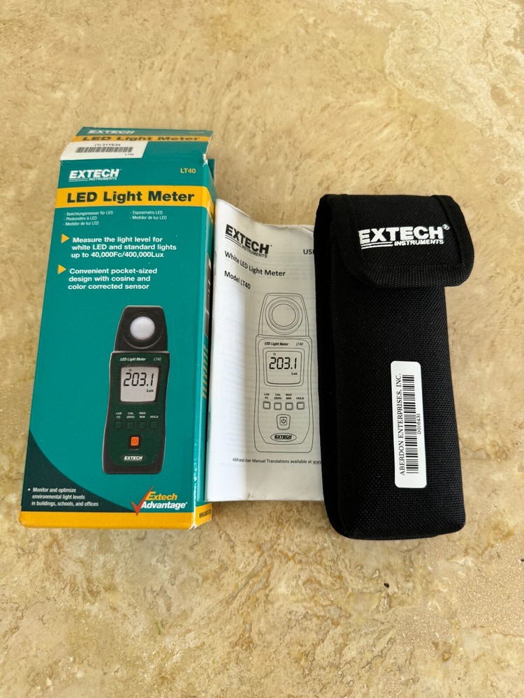 Extech LT40 LED Light Meter With Case #16431