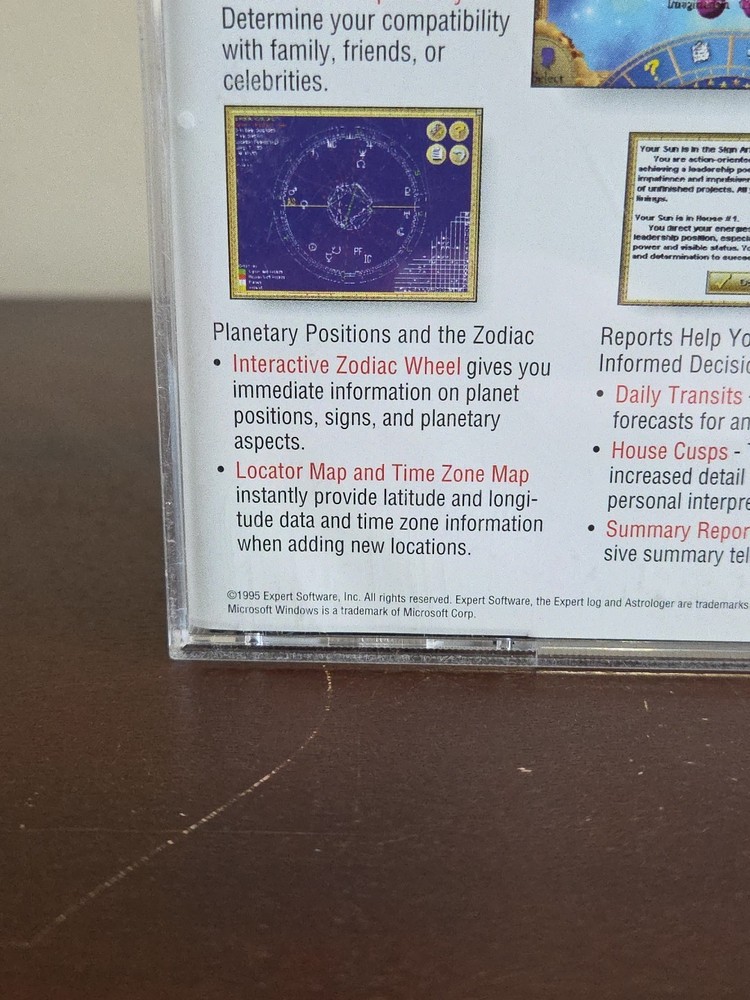 Vtg 90's Expert Software Astrologer PC CD-ROM 1995 for Microsoft Windows 3.1