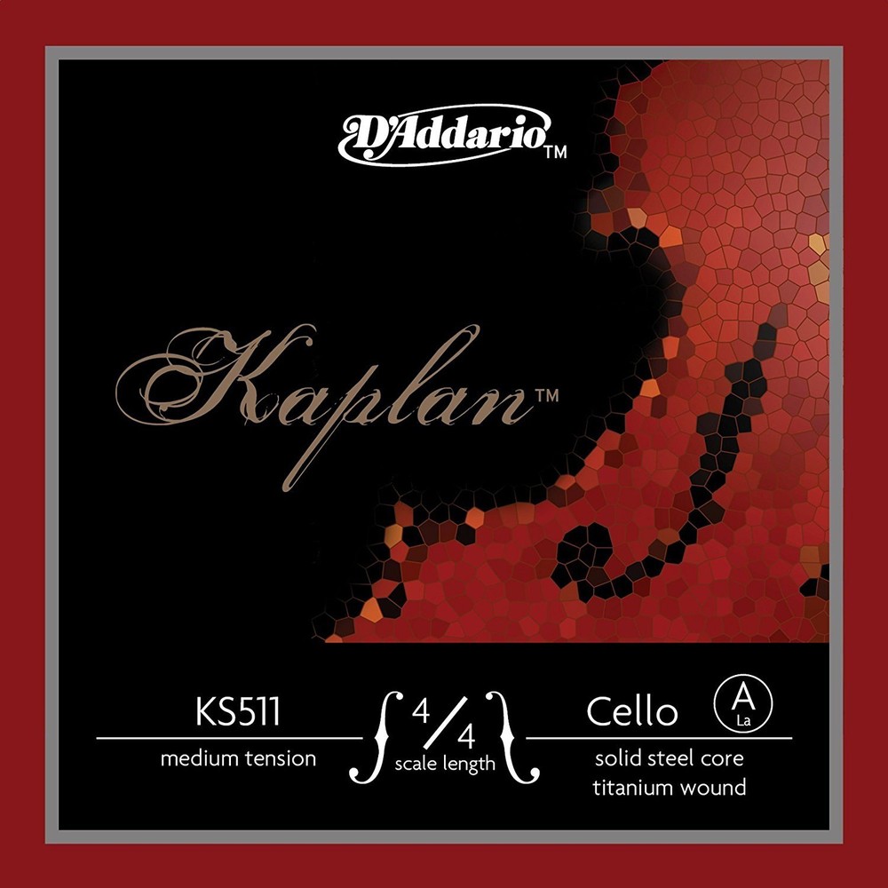 D'Addario Kaplan Cello Single A String, 4/4 Scale, Medium Tension