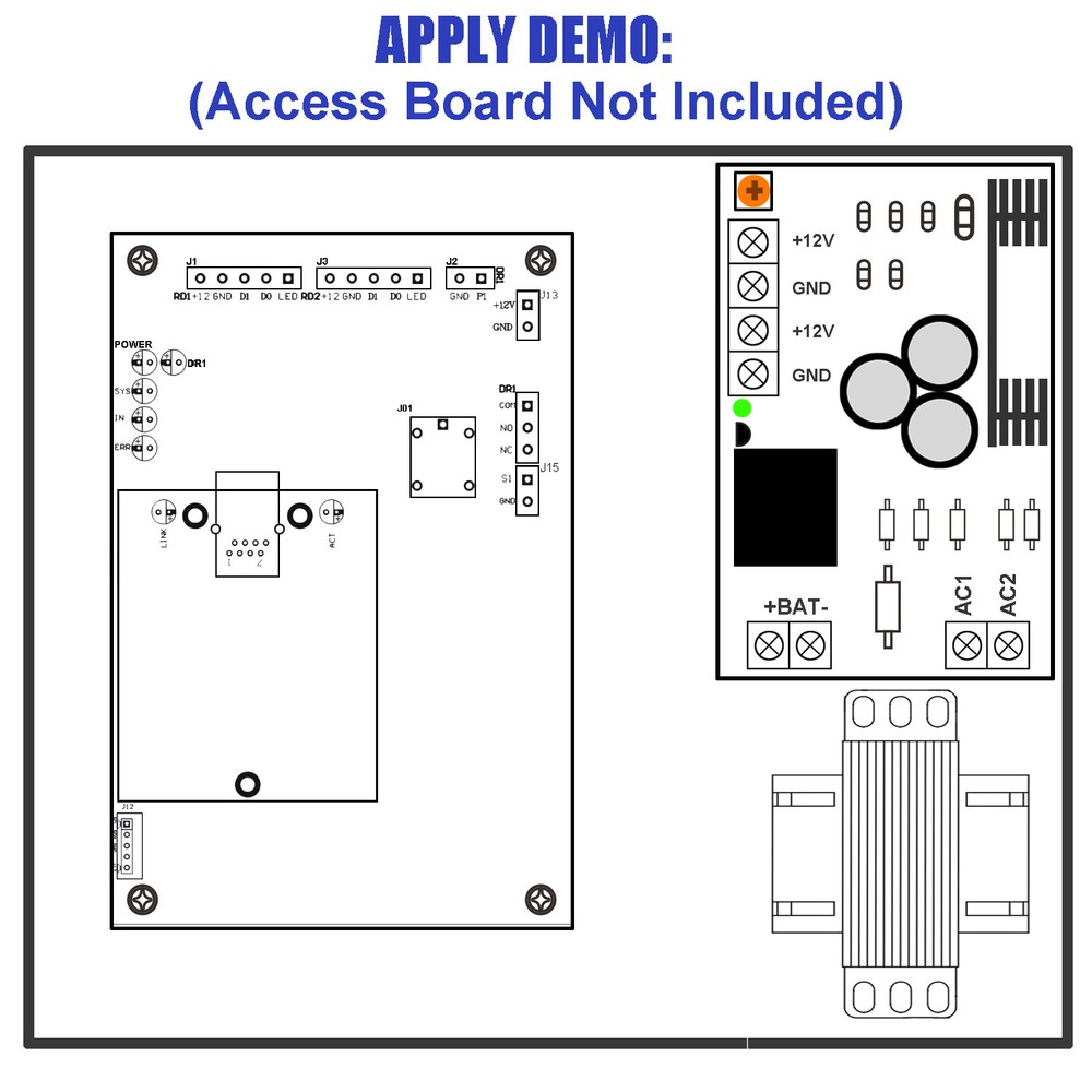 Power Supply Converter Input AC110V Output 12VDC 3.5A For Access Control & Panel