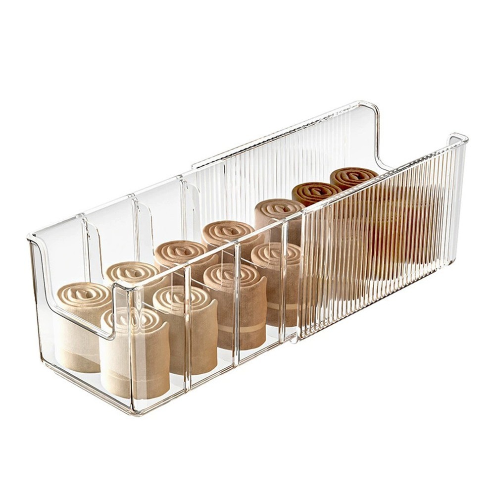 Acrylic Belt & Tie Organizer Multi-Compartment Clear Display Case Storage Holder