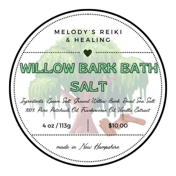 Willowbark bath salt 4oz $10