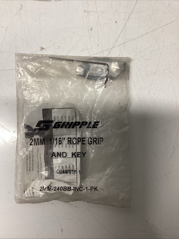Gripple 2MM (1/16”) Self-Locking Rope Grip + Key S-815