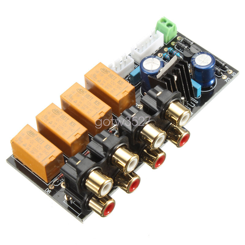 DIY Board Relay Switch Signal Selector Audio Input Signal Amplifier Board