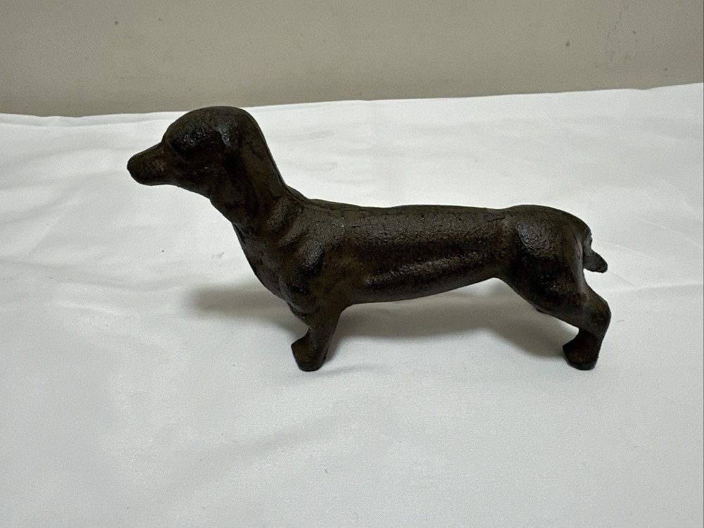 SOLID Cast Iron Dachshund Dog Doorstop