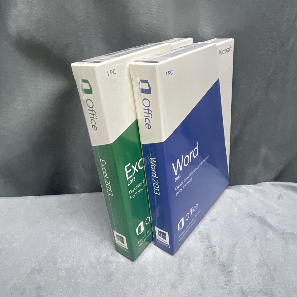 Microsoft Word 2013 & Microsoft Excel 2013 Key Cards In Sealed Boxes 1 PC