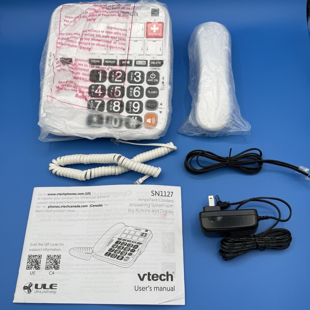 VTECH SN1127 Amplified Corded Answering System (open Box New)