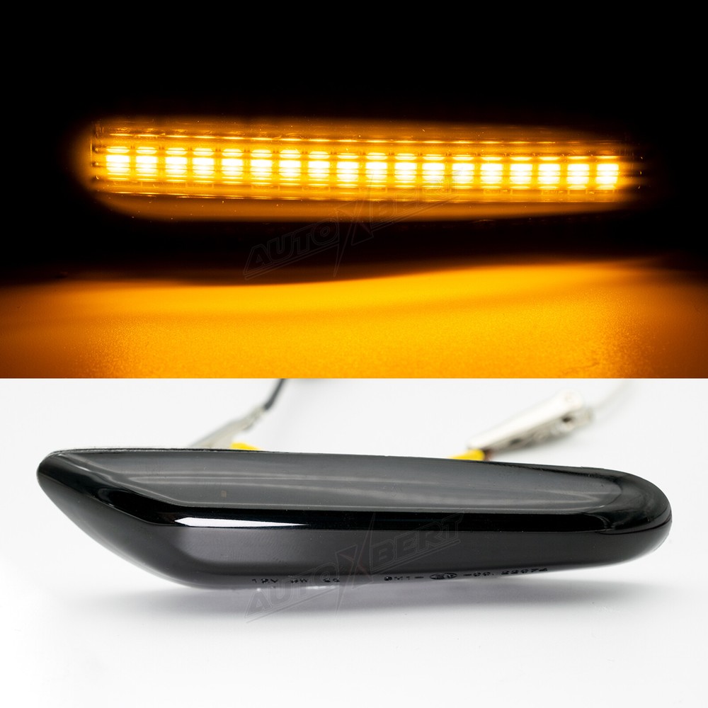 For BMW E60-E82-E83-E92-E90-E36 Led Side Marker Turn Signal Lights Dynamic Smoke