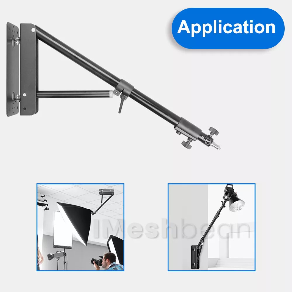 2PACK 71 INCH Wall Mount Triangle Boom Arm for Ring Light, Monolight, Softbox