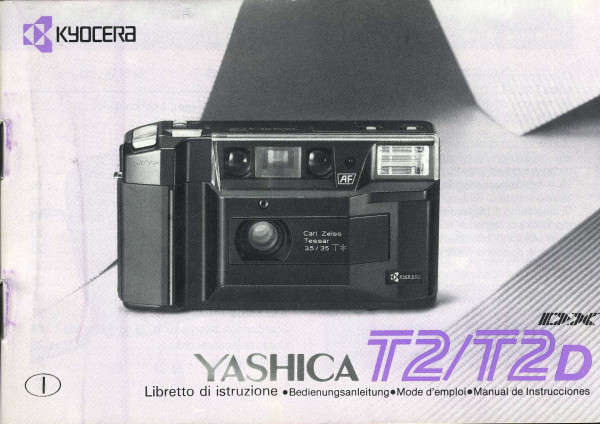 Yashica T2 / T2D Instruction Manual (Kyocera) multi-language