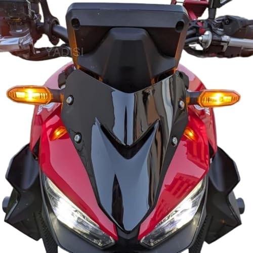 Motorcycle Windshield Wind Deflector Windscreen Front Flyscreen with Black