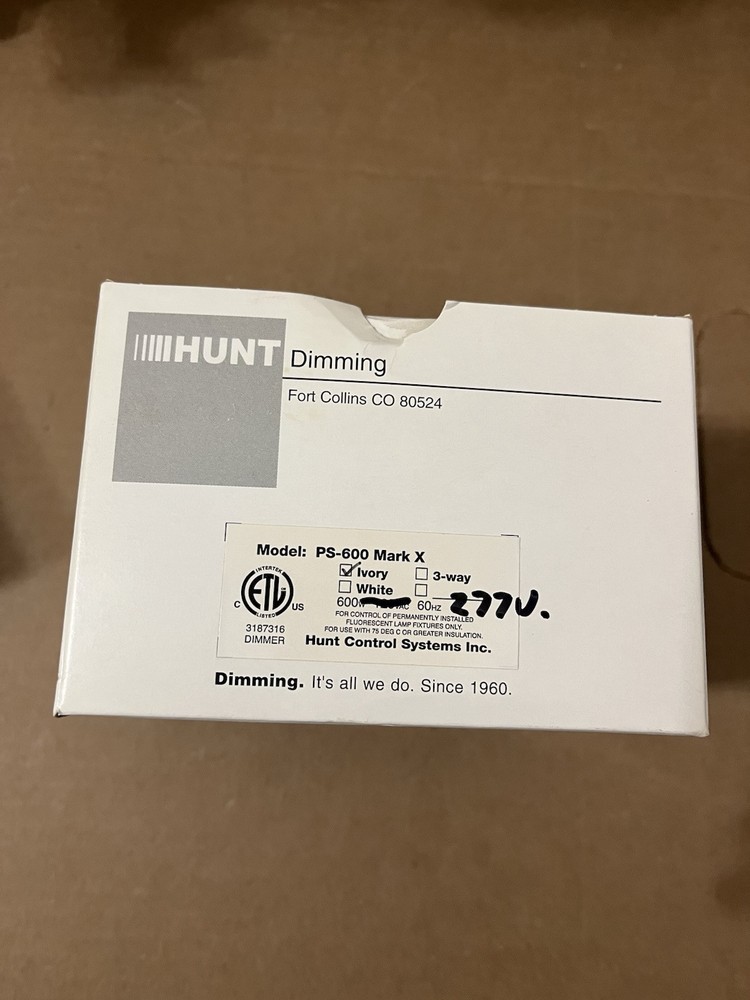 Hunt Dimming Switch Model PS-600 Ivory