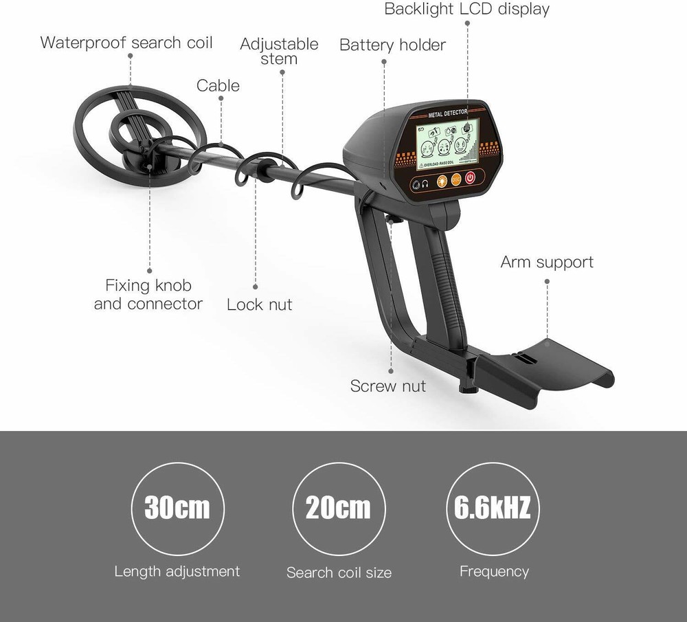 Detector, 3 Modes Adjustable Waterproof Detectors with Larger Back-lit LCD Displ