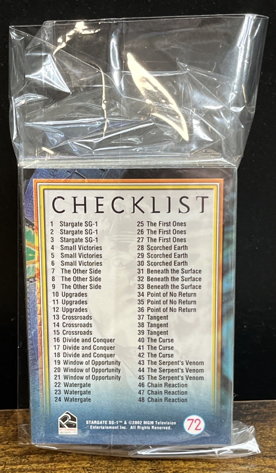 20012Rittenhouse STARGATE SG-1 SEASON 4 Base Set 72 Cards