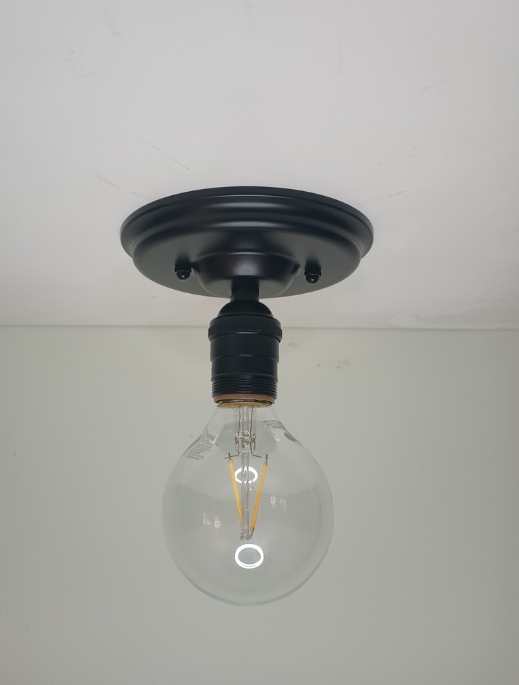Satin Black Flush Mount Ceiling Light Fixture