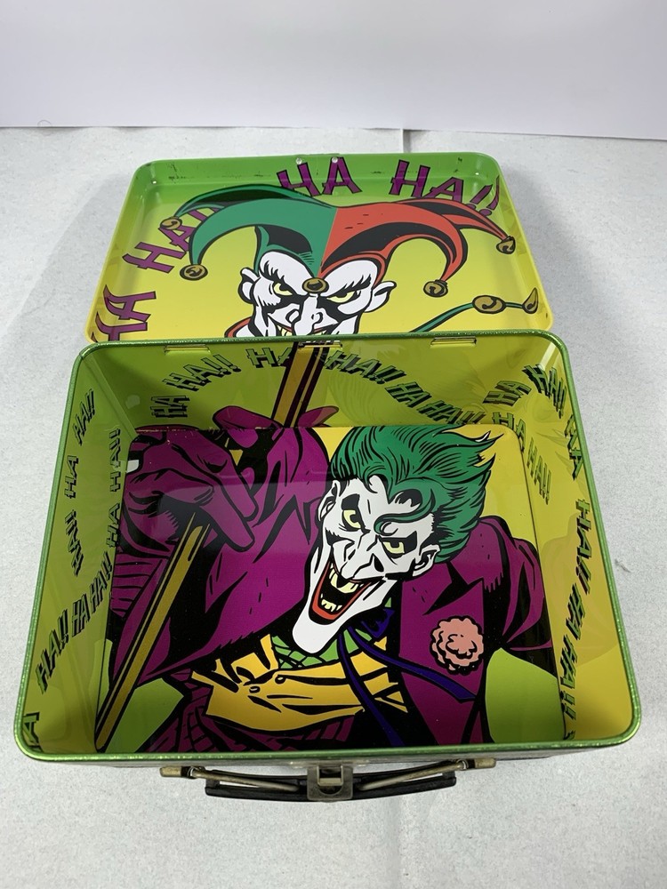 Batman and Joker Metal Lunch Box Graphics Inside 2000 RIX