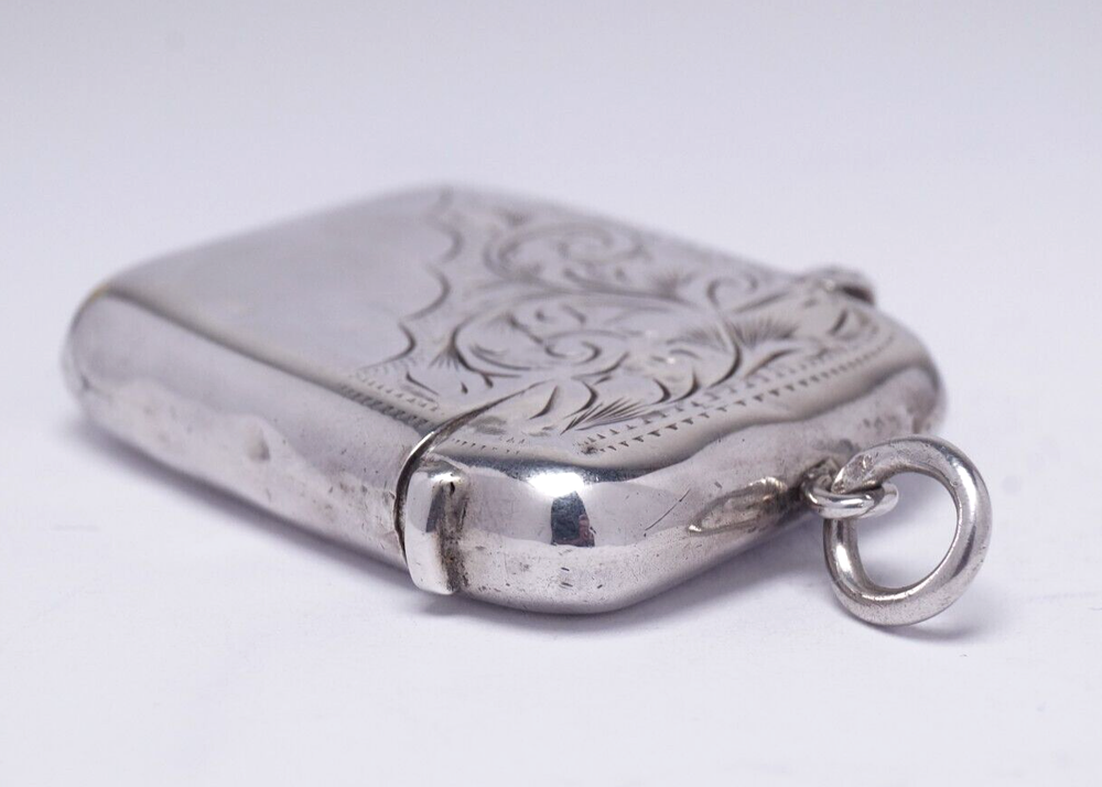 1908 Solid Sterling Silver Vesta Case - William Manton