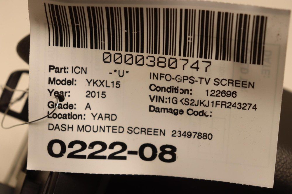 2015-2017 GMC YUKON XL DASHBOARD MOUNTED SCREEN DISPLAY SCREEN OEM