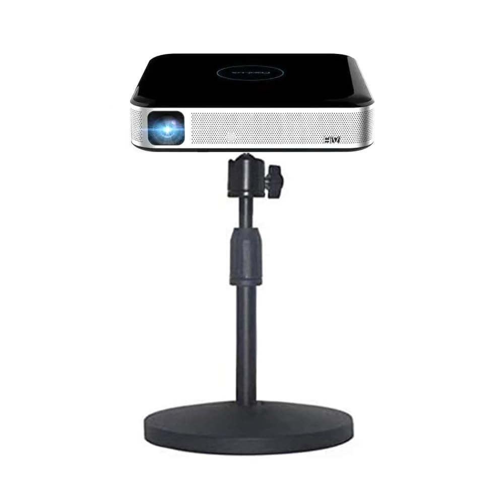 Mini Desktop Projector Stand Mount Angle Adjustable 1/4in Screw 360 Adapter