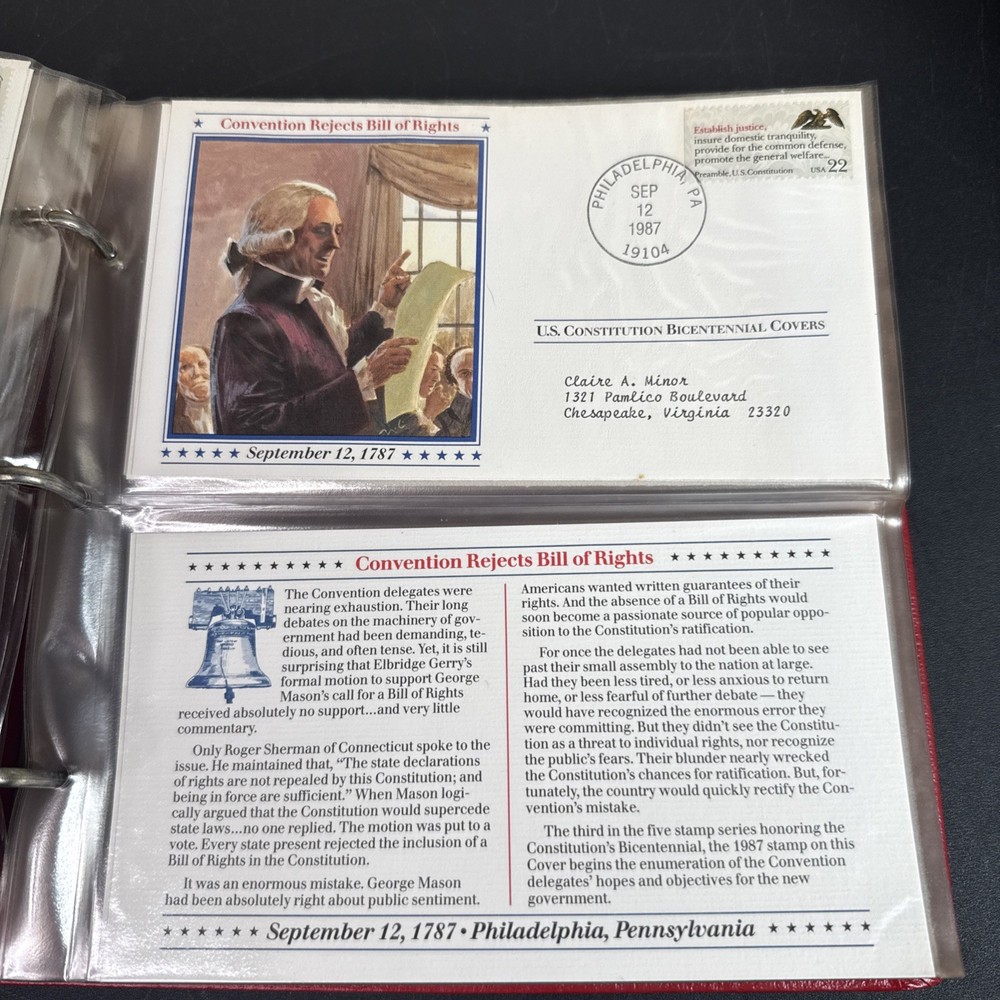 US Constitution Bicentennial Covers Collection 87 Envelopes Postal Commemorative