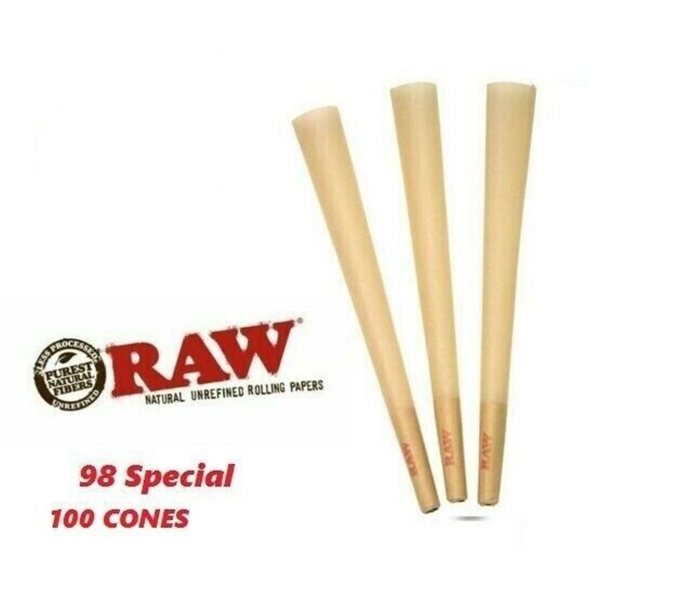 Authentic Raw Classic Special 98 mm pre rolled Cone with Filter tips 100 CONES