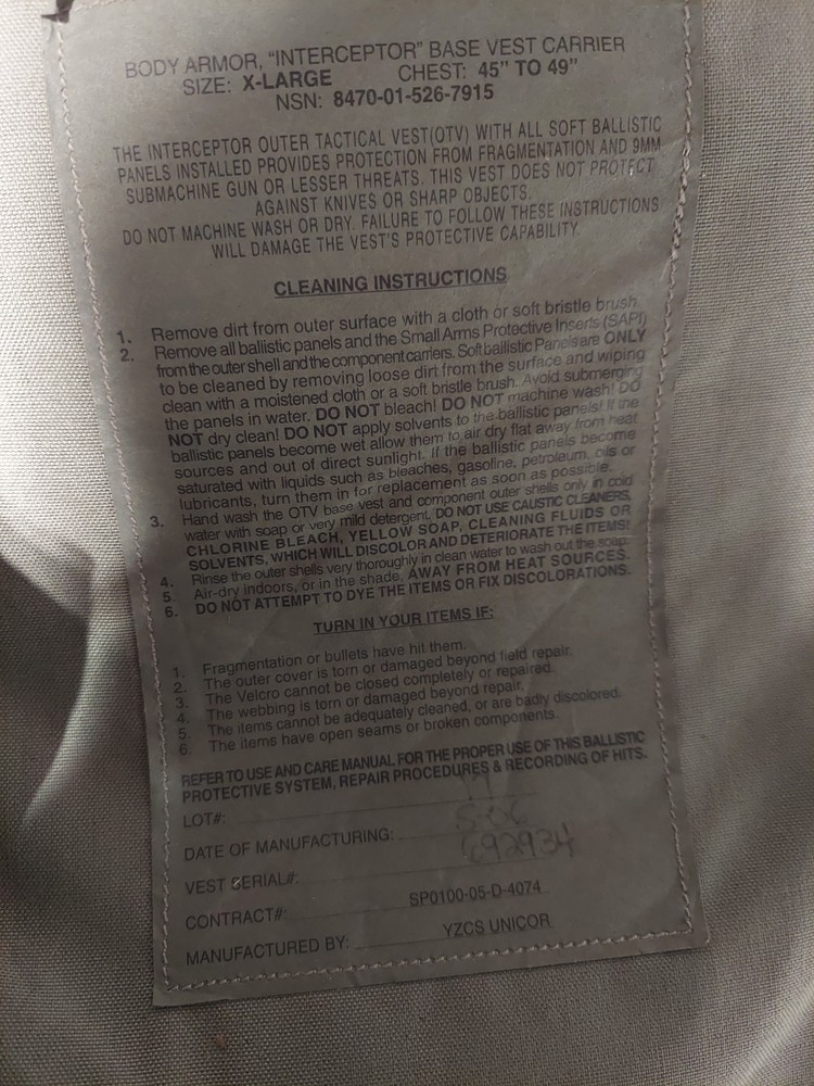 body armor base vest carrier