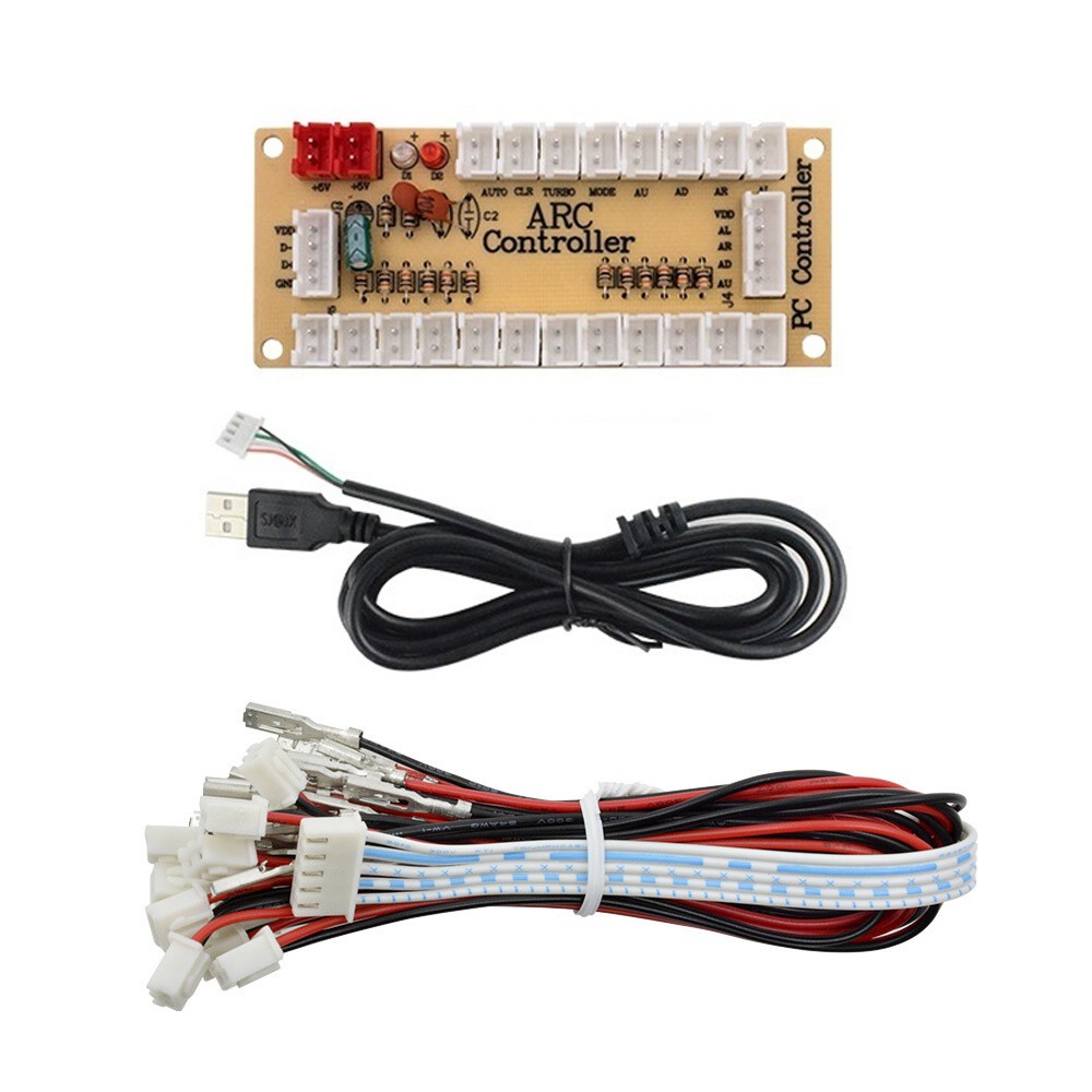 2 Sets Zero Delay USB Encoder For PC Arcade Joystick Buttons 5Pin Cables DIY US