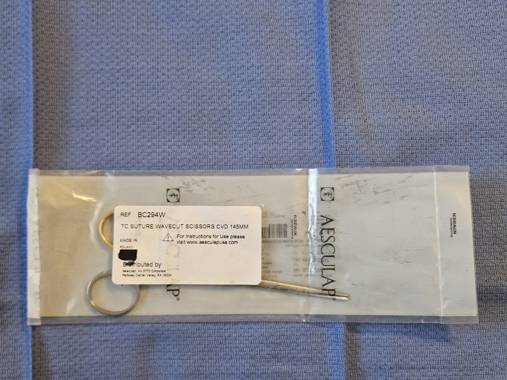 Aesculap BC294W TC Suture Wavecut Scissors CVD 145mm