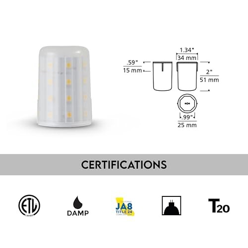 LED Bi-Pin Replacement Module, Dimmable LED, 3000K, 1 Count (Pack of 1) Short