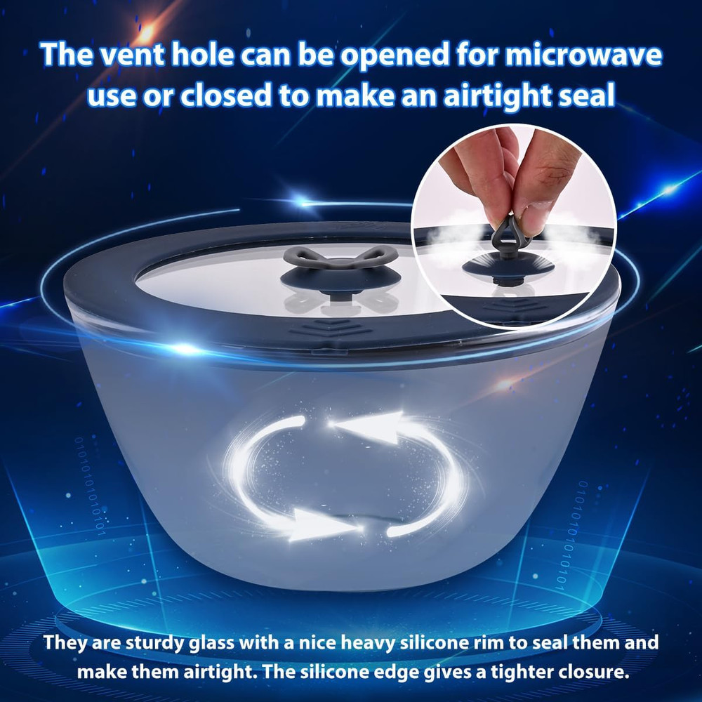 2 Pack Replacement Lids for Pyrex 7201-PC 4 Cup Glass Containers Mixing Bowl