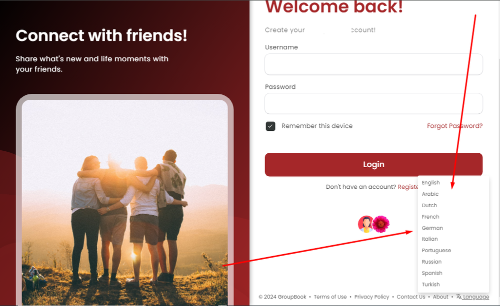 Social Network website Responsive multi language Free Hosting / Complete Setup