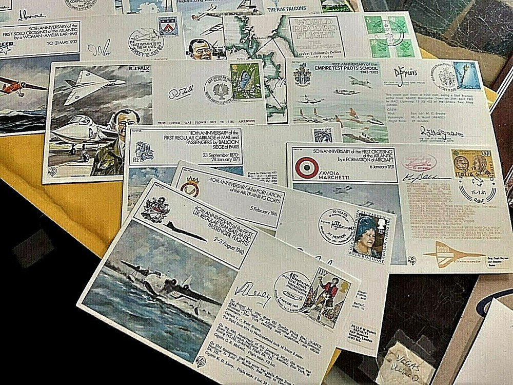 KAPPYS BRITISH FLIGHT AVIATION ANNIVERSARY COVERS 36 DIFF ALL SIGNED CS1186