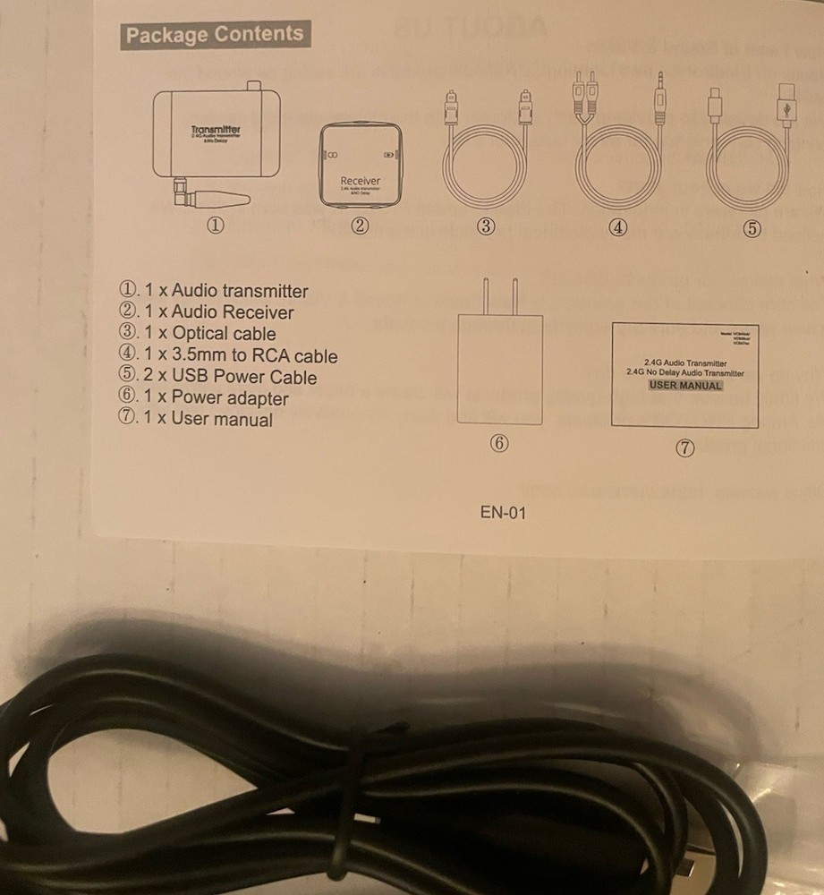 Audio Transmitter Receiver for TV Support
