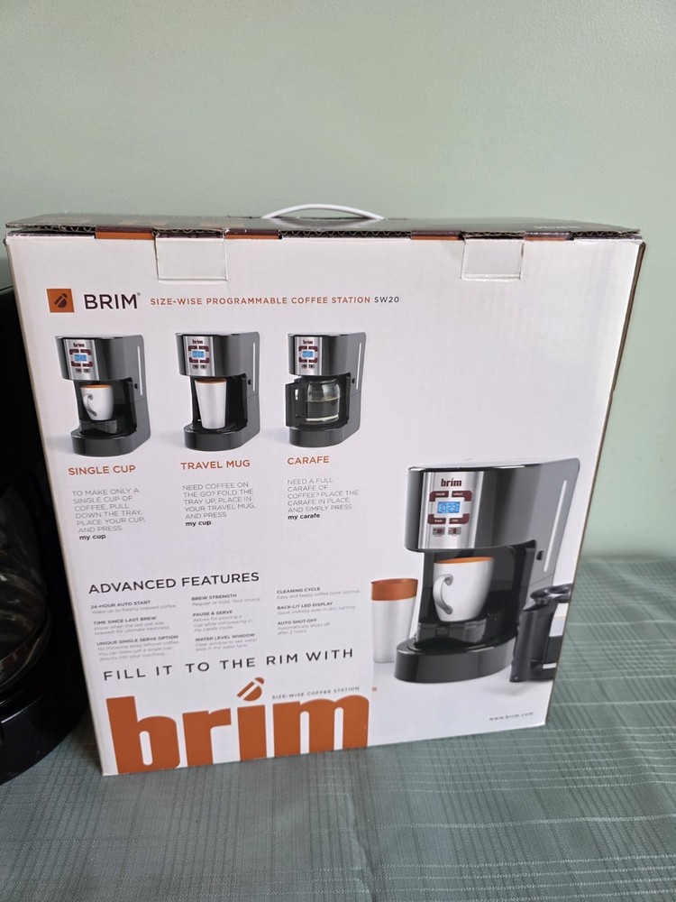 Brim SW20 Size-Wise Programmable Filter Coffee Machine 12 Cup Black/Silver