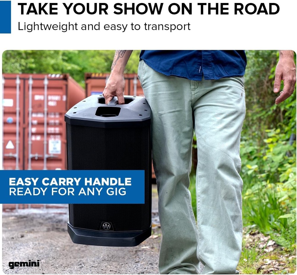 Gemini Sound Powered Line Array PA System with 8" Subwoofer, Mixer & Bluetooth