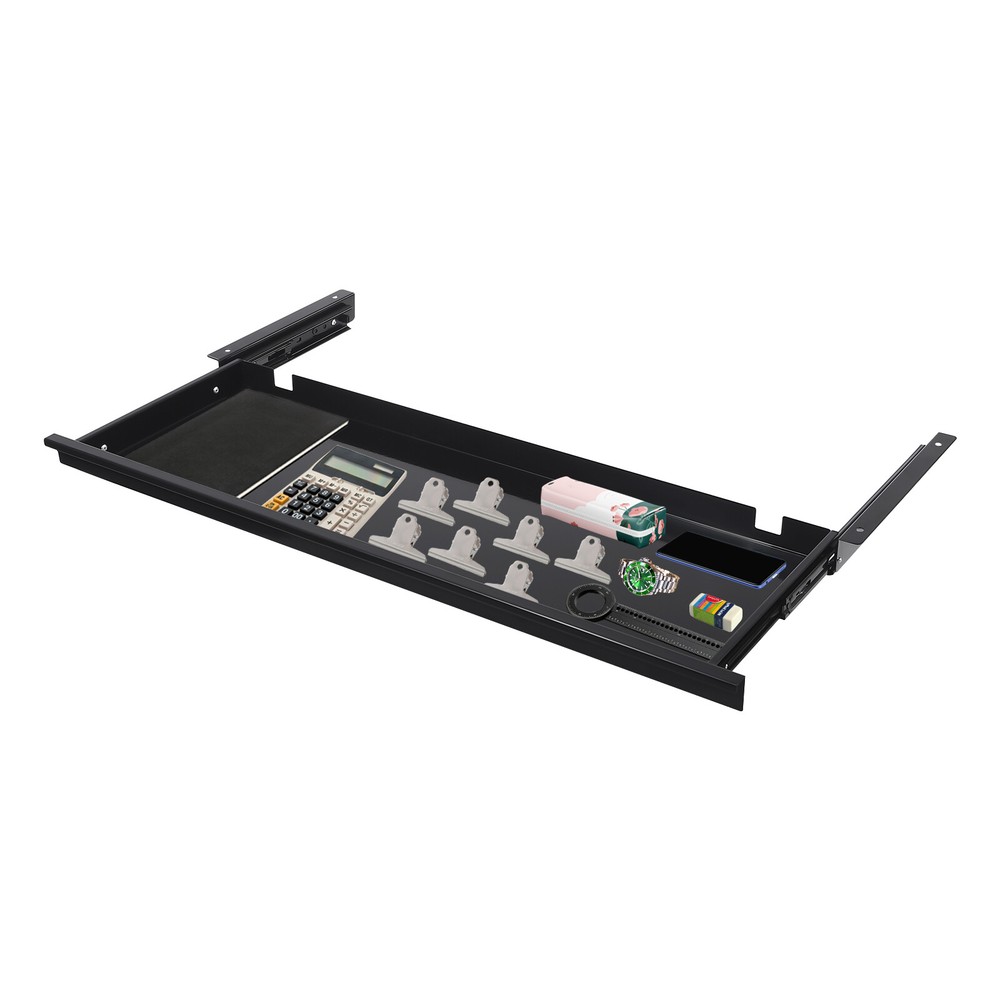 Sliding Pull-Out Under Desk Drawer – Space-Saving Keyboard Organizer