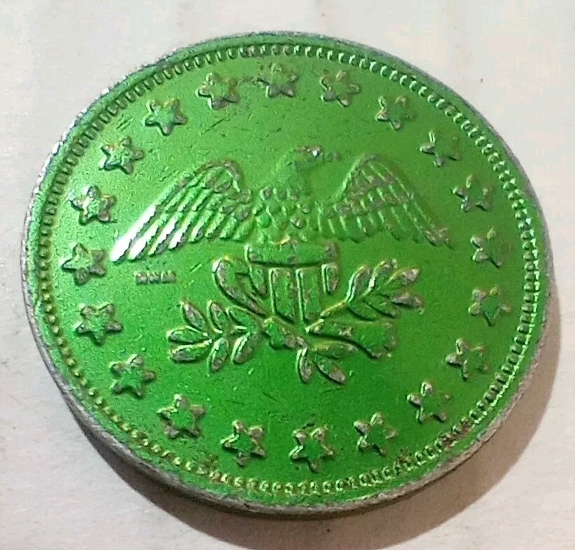 No Cash Value Token Arcade Eagle Design Green